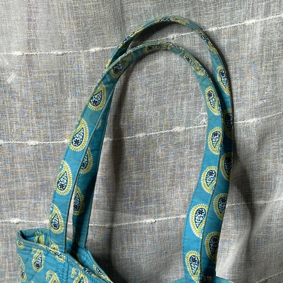Vintage Vera Bradley Bermuda Blue Original Button Snap Tote Bag Designer 2005 - Picture 6 of 16